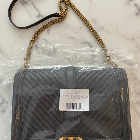 Rebecca Minkoff Chevron Quilted Jumbo Love Crossbody in SOLD OUT COLOR: GRAPHITE - Picture 4 of 9